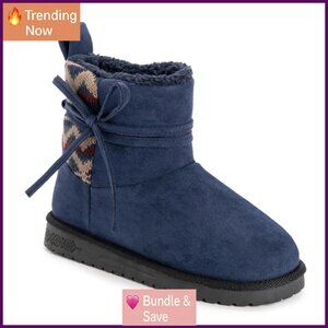 Women's Knit Ankle Boots with Sweater Detailing and Warm Lining